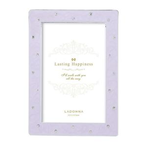 バースデー 記念日 ギフト 贈物 お勧め 通販 フォトフレーム クリスタル パープル 紫 写真立て シンプル ポストカード