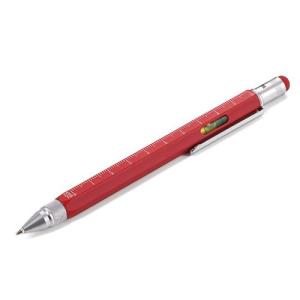 Troika トロイカ マルチボールペン レッド 定規水準器 ドライバー スタイラス 設計図 便利筆記具 スマホ タブレット