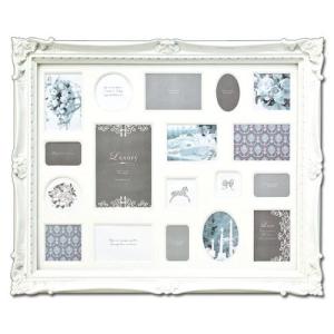 フォトフレーム18窓 カラフル いつでも送料無料 ホワイト 白 写真立て お祝い ギフト おしゃれ インテリア 贈り物