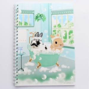 うさぎ ａ５ノート 品質保証 バスタイム かわいい 小林裕美子 日本製 Yumiko うさぎ雑貨 Kobayashi