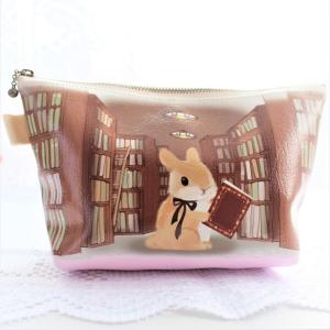 うさぎ ポーチ 化粧ポーチ 本棚 かわいい うさぎ雑貨 小林裕美子 日本製 Kobayashi Yumiko 激安セール