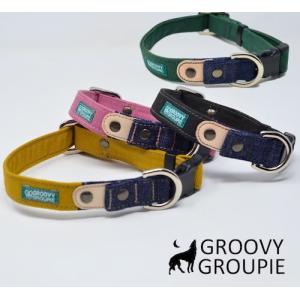 首輪 犬 小型犬  Sサイズ 【  ツイル 】 オーダーメイド 【 ダブルDカン セット リード ダブルナスカン ダブルグリップ に変更】 デニム  レザー