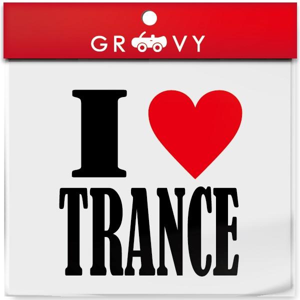 I LOVE TRANCE 車 ステッカー アイ ラブ トランス 音楽 music ジャンル 赤い ...
