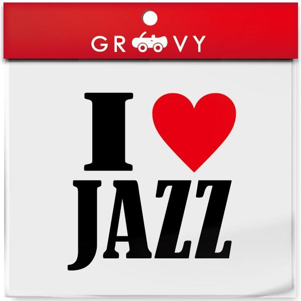 I LOVE JAZZ 車 ステッカー アイ ラブ ジャズ 音楽 music ジャンル 赤い ハート...