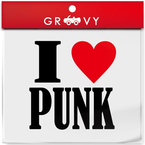 I LOVE PUNK 車 ステッカー アイ ラブ パンク 音楽 music ジャンル 赤い ハート...