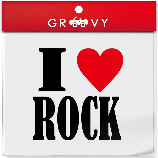 I LOVE ROCK 車 ステッカー アイ ラブ ロック 音楽 music ジャンル 赤い ハート...