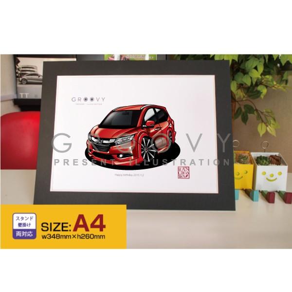 車好き プレゼント ホンダ ヴェゼル 車 イラスト A4版 グルービー honda Vezel アー...