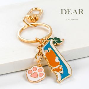 コーギー 犬 キーホルダー 幸運の四つ葉 クロ...の詳細画像2