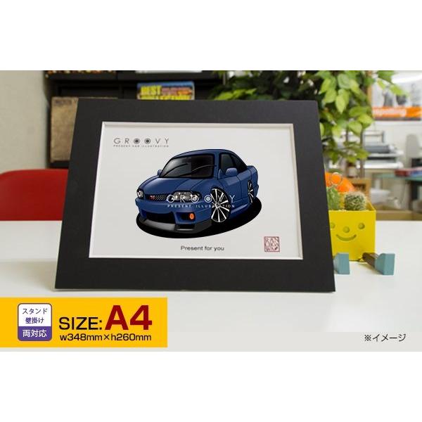 車好き プレゼント 日産 スカイライン R33 車 イラスト A4版 グルービー ニッサン GT9 ...