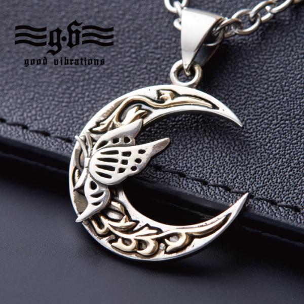 シルバー 925 ネックレス ペンダント トップ ヘッド 蝶 バタフライ 月 三日月 シンプル アク...