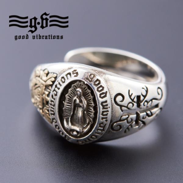 シルバー 925 リング 指輪 小さめ 聖母 グアダルーペ マリア 紋章 フリーサイズ シンプル ア...