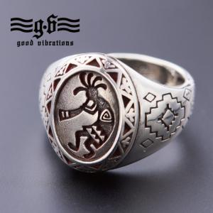 Indian Jewelry ココペリ(精霊)立体装飾 サンフェイス(太陽神)彫り