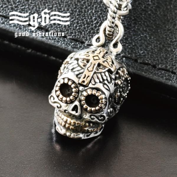 シルバー 925 ネックレス ペンダント トップ ヘッド スカル がいこつ ドクロ 骨 メキシコ 十...