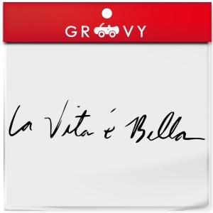 名言 イタリア語 la vita e bella ライフ イズ ビューティフル ステッカー かわいい おしゃれ 車 ブランド ウォールステッカー アウトドア シール おもしろ｜groovys