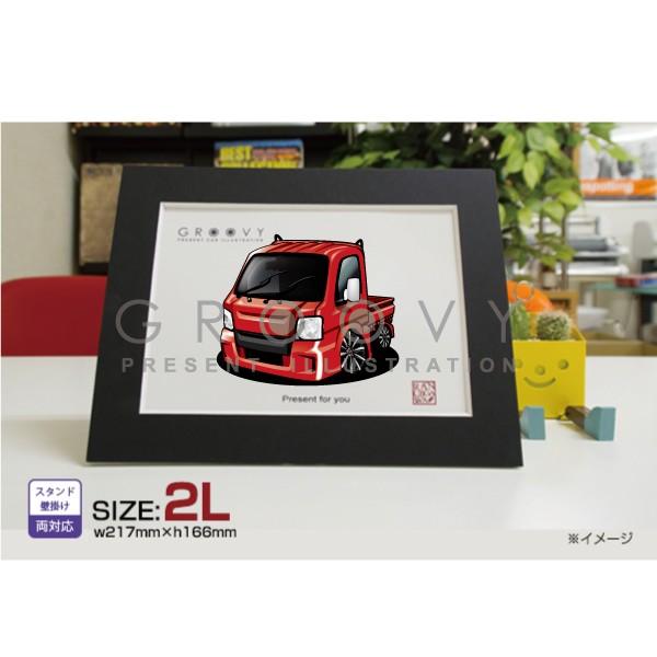 車好き プレゼント スバル サンバー トラック 車 イラスト 2L版 グルービー SUBARU SA...