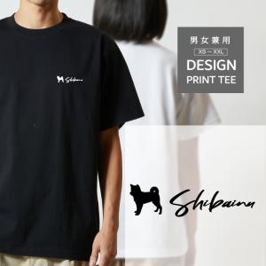 Tシャツ 半袖 柴犬 犬 ロゴ 左胸 プリント 丸 LOVE メンズ レディース