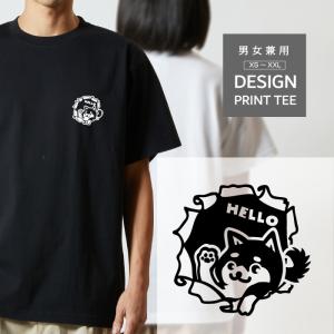 Tシャツ 半袖 ゴールデンレトリバー 犬 ロゴ 左胸 プリント 細い 線