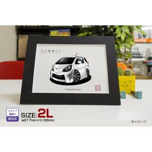 車好き プレゼント トヨタ IQ スーパーチャージャー 車 イラスト 2L版 グルービー TOYOTA アイキュー アート パーツ オーナー グッズ ギフト アクセサリー｜groovys