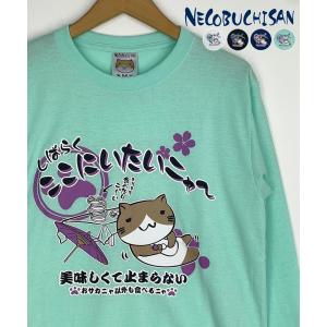 【メール便送料無料】ねこぶちさん ロンT 「しばらくここにいたいニャ〜」｜GROOVY STORE