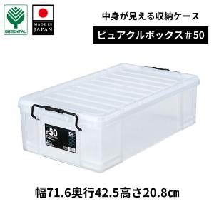 収納ケース フタ付き 衣装ケース 50L 押入れ収納 積み重ね 大容量 中身が見える 【ピュアクルボックス＃50】