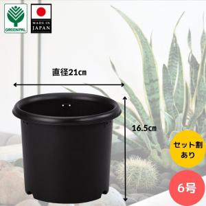 グリーンパル（GREEN PAL） 菊鉢 8号 ブラック 植木鉢 プラスチック鉢