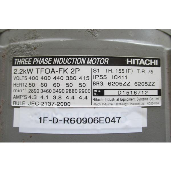 中古ツバキ・ナカシマ NAKASHIMA送風機 SP-BD NO.3/HITACHI THREE P...