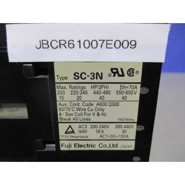 中古 富士電機 SC-3N 電磁接触器 マグネットスイッチ　コイル200V(JBCR61007E00...