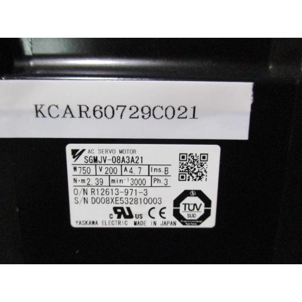 中古 YASKAWA AC SERVO MOTOR SGMJV-08A3A21 750W (KCAR...