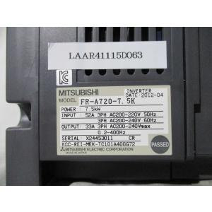 新品 MITSUBISHI/ 三菱 インバーター FR-A720-7.5K【6ヶ月保証