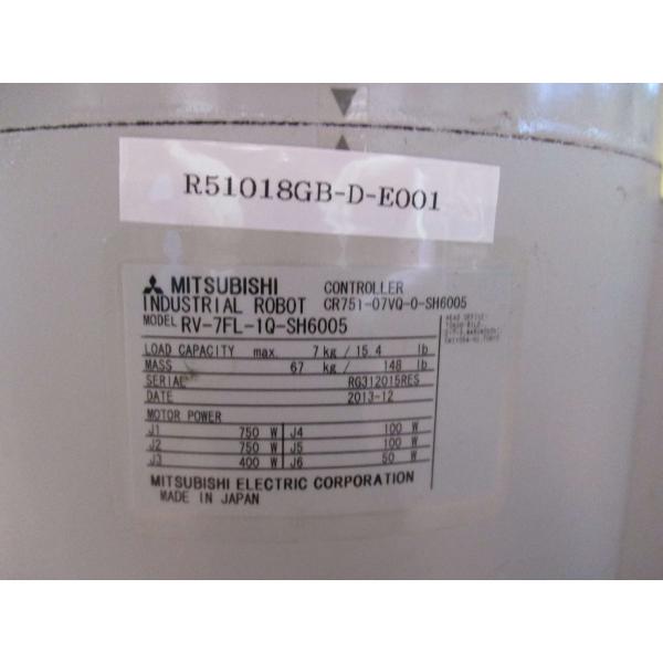 中古 MITSUBISHI INDUSTRIAL ROBOT RV-7FL-1Q-SH6005 ＜送...