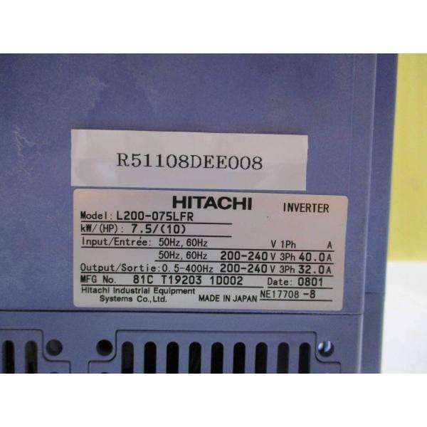 中古 HITACHI L200-075LFR コンパクトインバータ (R51108DEE008)