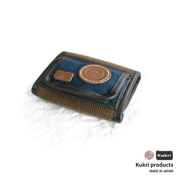 hemp cotton three-fold wallet |モカ ブラウン × ネイビー