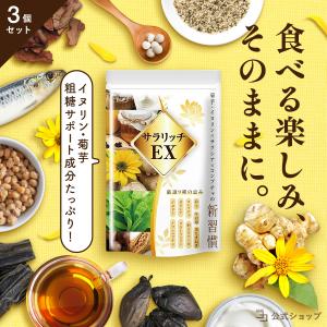 イヌリン サプリ レタス12玉分の食物繊維 サラシア サラリッチEX 3個セット 糖ケア 菊芋 ラクトフェリン 一日6粒目安 公式ストア