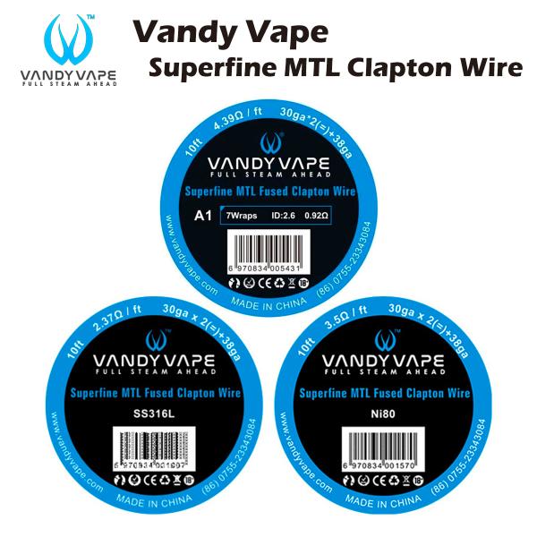 VandyVape Superfine MTL Fused Clapton Wire 30ga×2+...