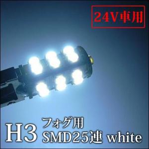 LEDフォグランプ24V車 H3 2個 ホワイト 25連