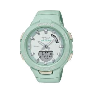 並行輸入品 10年保証 CASIO BABY-G カシオ ベビーG BSA-B100CS-3A 腕時計 時計 ブランド レディース 女の子 アナデジ スマホ 連動 歩数計 日付 防水 かわいい｜gryps