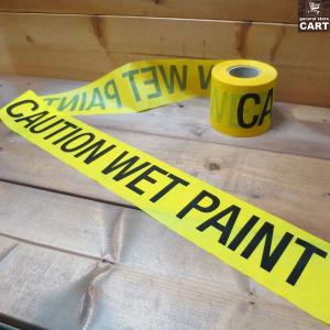 バリケードテープ HANSON ハンソン CAUTION WET PAINT 注意 ペンキ塗り立て 触るな 立入禁止 300feet 91.44m コーションテープ DIY アメリカン雑貨｜gs-cart