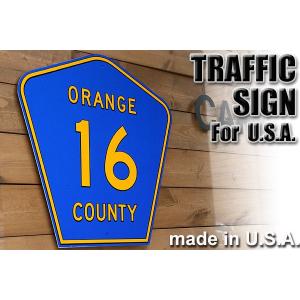 アメリカ直輸入 ストリートサイン 道路標識 看板 カリフォルニア オレンジカウンティ ORANGE COUNTY アルミ製 トラフィックサインボード ペンタゴン｜gs-cart