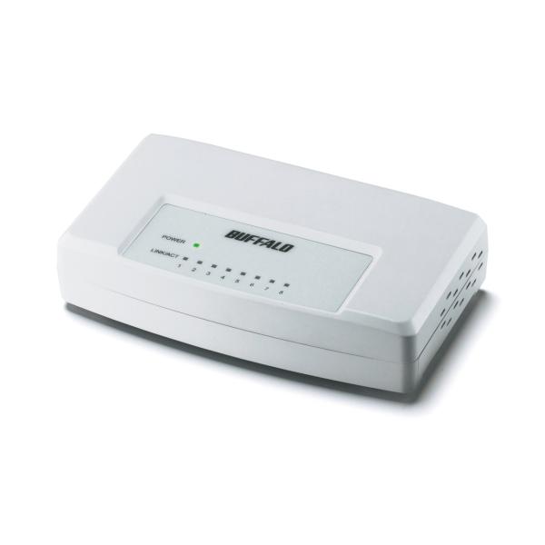 BUFFALO 10/100M対応 スイッチングHub ホワイト LSW3-TX-8EP/WH