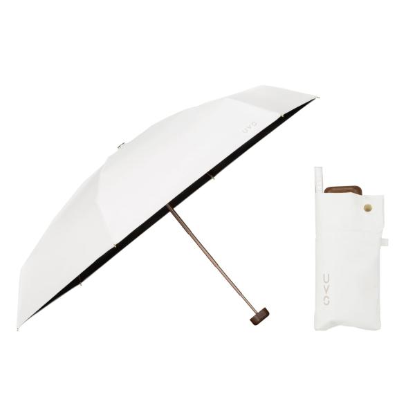 Wpc. 最強の日傘 UVO(ウーボ)折りたたみ傘5段 無地 オフ 《遮光率＆UVカット率100%/...