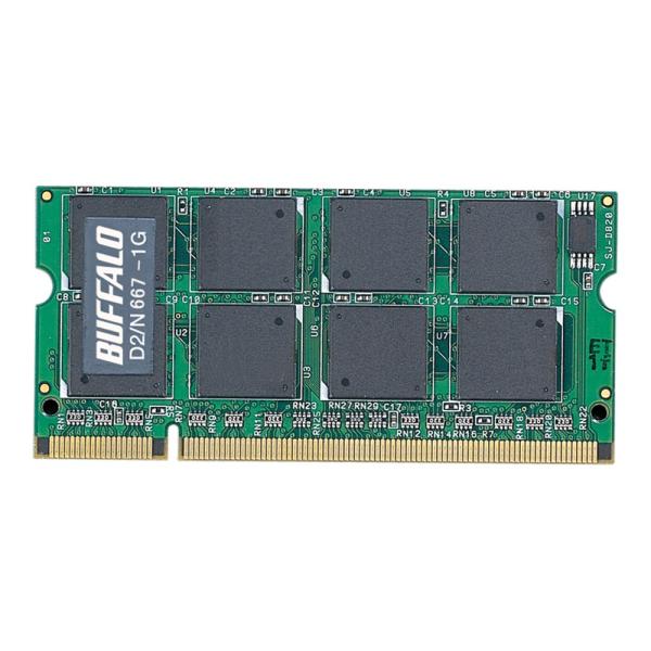 BUFFALO ノートパソコン用 DDR2 メモリー 667MHz PC2-5300 200pin ...