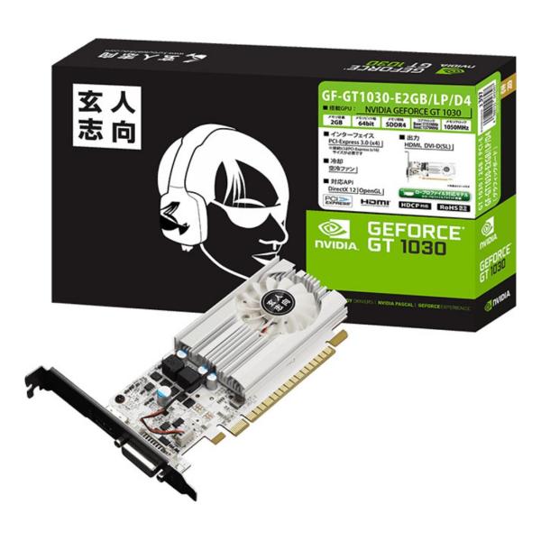玄人志向 ビデオカード GT1030搭載 GF-GT1030-E2GB/LP/D4 Low Prof...