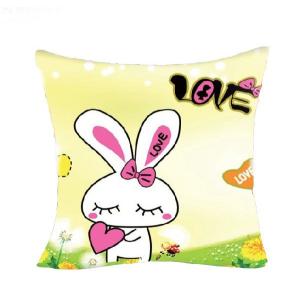 クロスステッチ 刺繍キット クッションカバー 図柄印刷 3D loveウサギ イエロー｜gs-shop