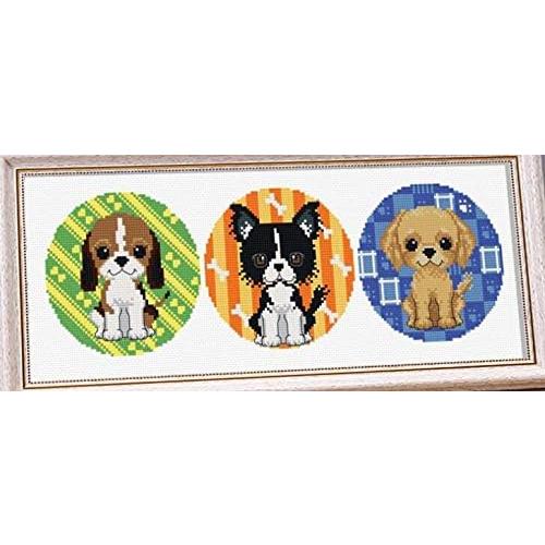 ししゅう糸 DMC糸 クロスステッチ刺繍キット 図案印刷なし 子犬