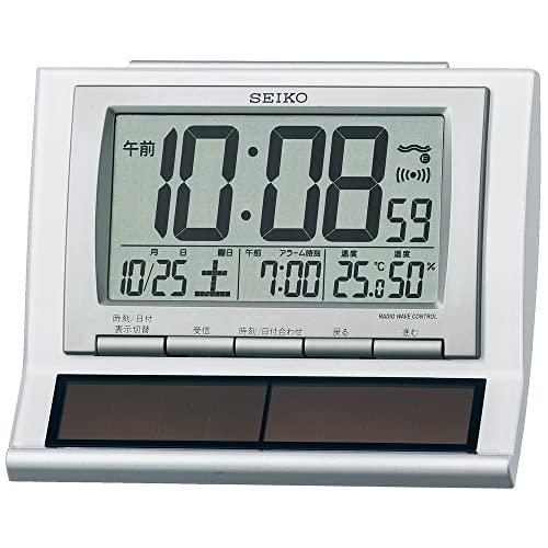 セイコー クロック 目覚まし時計 ハイブリッドソーラー 電波 デジタル カレンダー 温度 湿度 表示...