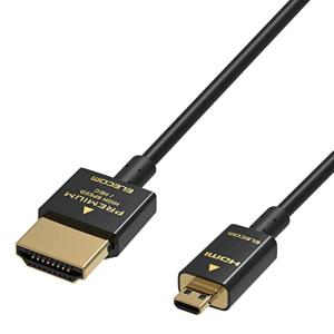 エレコム micro HDMI ケーブル 1.0m プレミアム スーパースリム 4K 2K (60P)対応 ブラック DH-HDP14SSU10BK｜gs-shopping