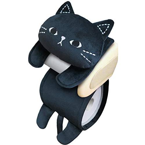 明邦 トイレットペーパーホルダー カバー かわいい 黒猫 の ミミッツ NM010