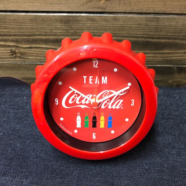 TEAM Coca-Cola Bottle Cap Clock レッド コカコーラ アメリカン雑貨