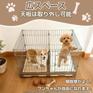 ペットケージ 大型 犬 ケージ 2匹用 仕切り...の詳細画像2