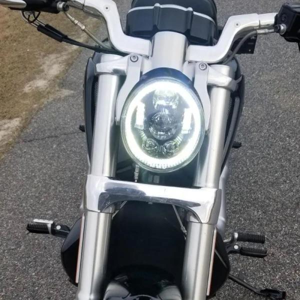 並行輸入品 ハローリング付き バイクヘッドライト デイタイムランニングライト付き VRSC V RO...